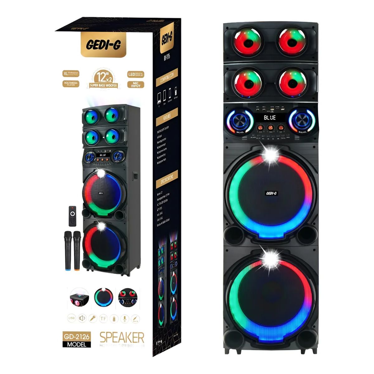 GENERICO - Parlante Bocina Sonido Micrófono Control Modelo GD-2126