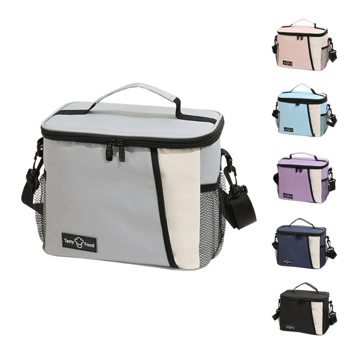 4LIFE - LONCHERA AISLANTE IMPERMEABLE TERMICA 4 LT CORREA AL HOMBRO-GRIS