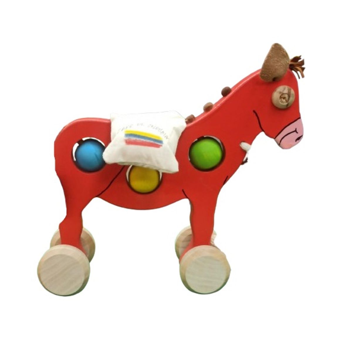 JUGANDO Y EDUCANDO - Juguete Burro De Madera Artesanal Para Niños Niñas