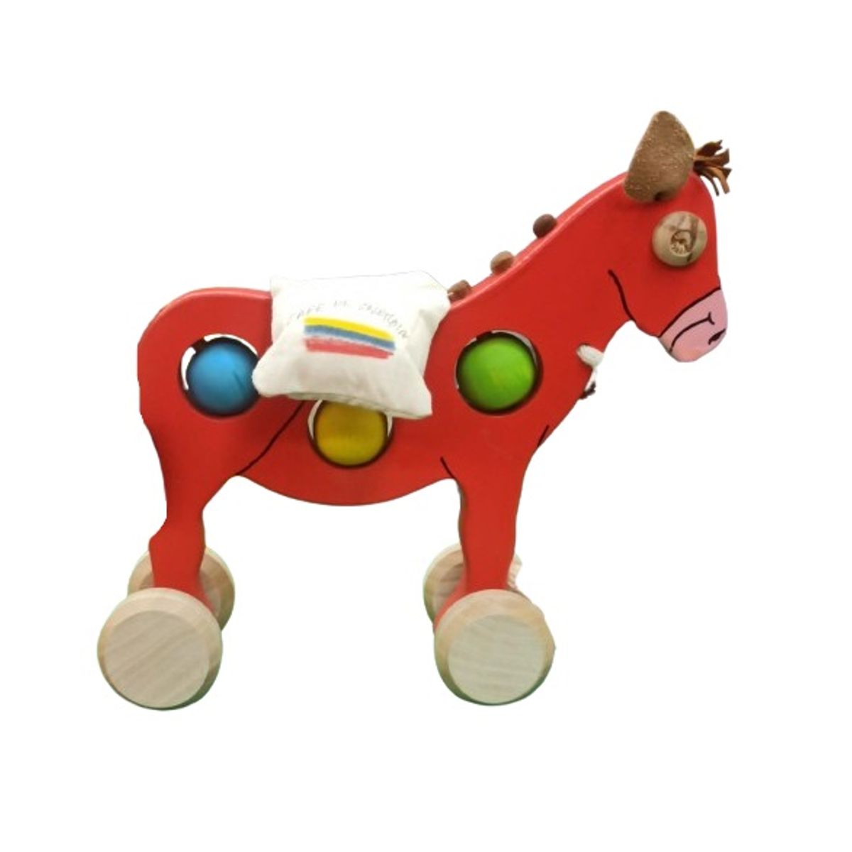 JUGANDO Y EDUCANDO - Juguete Burro De Madera Artesanal Para Niños Niñas