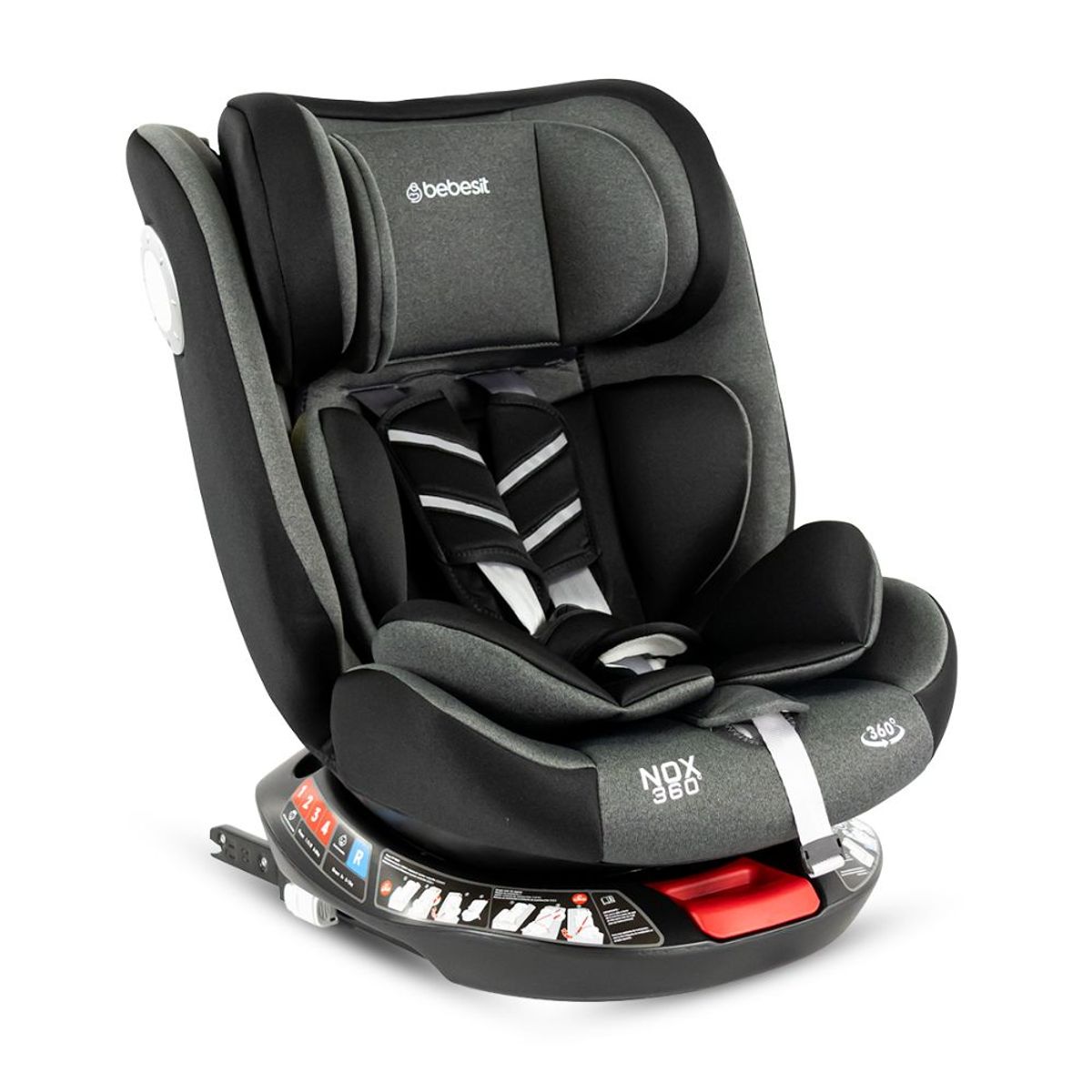 BEBESIT - Silla De Auto Nox 360 Isofix Black.