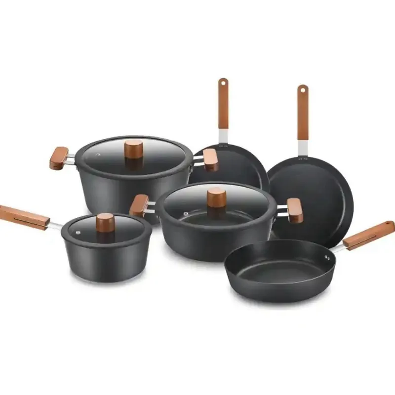 SCHAFFHAUSEN - Set Bateria Ollas en Mármol Granito Antiadherente Schaffhausen de 9 piezas