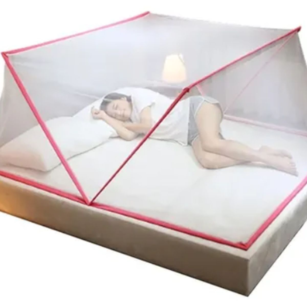 ORIGINAL HEALTH - Toldillo Mosquitero Plegable Para Cama 1.20 x 55 ROSA