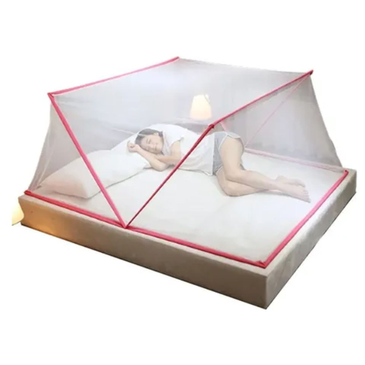 ORIGINAL HEALTH - Toldillo Mosquitero Plegable Para Cama 1.20 x 55 ROSA