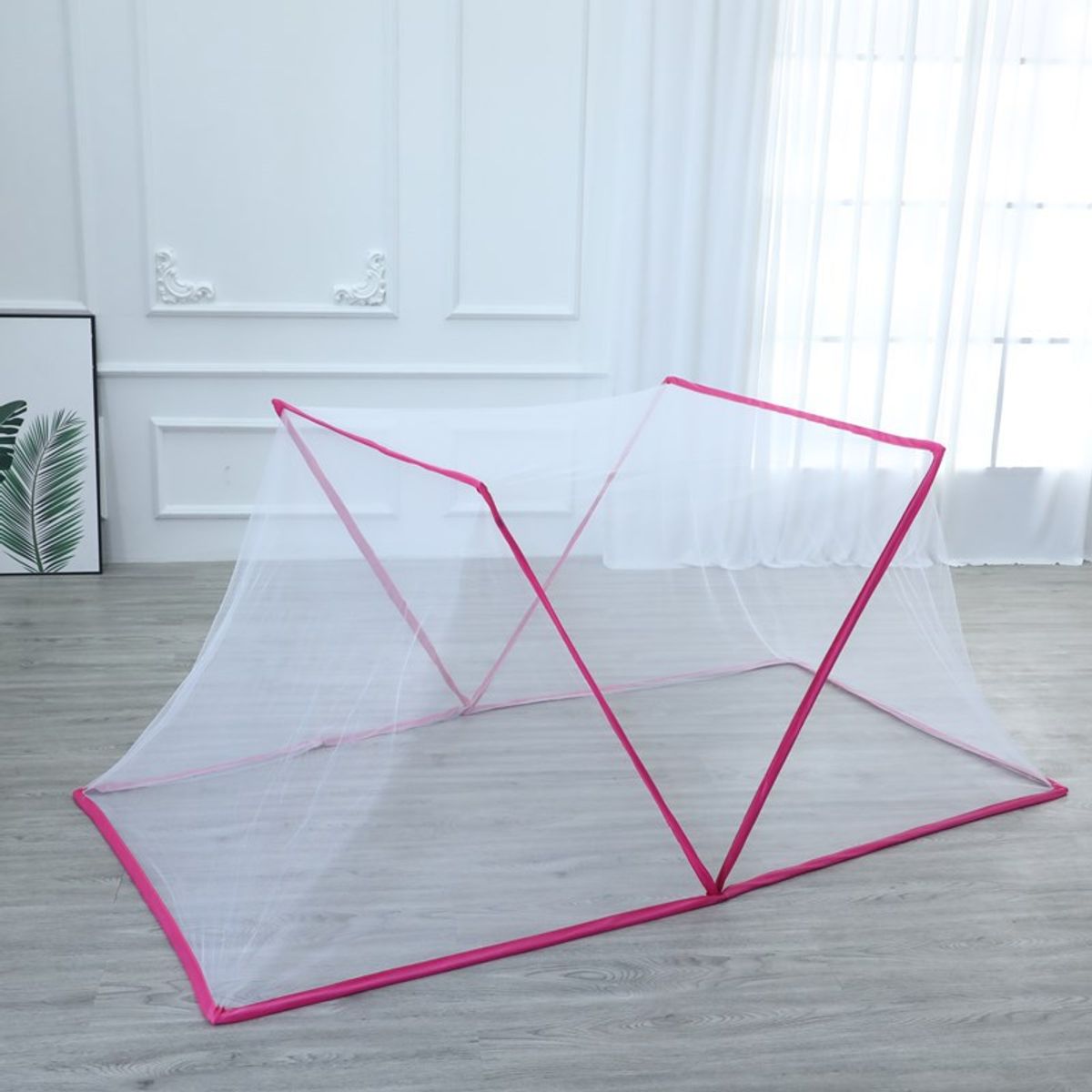 ORIGINAL HEALTH - Toldillo Mosquitero Plegable Para Cama 1.20 x 55 ROSA