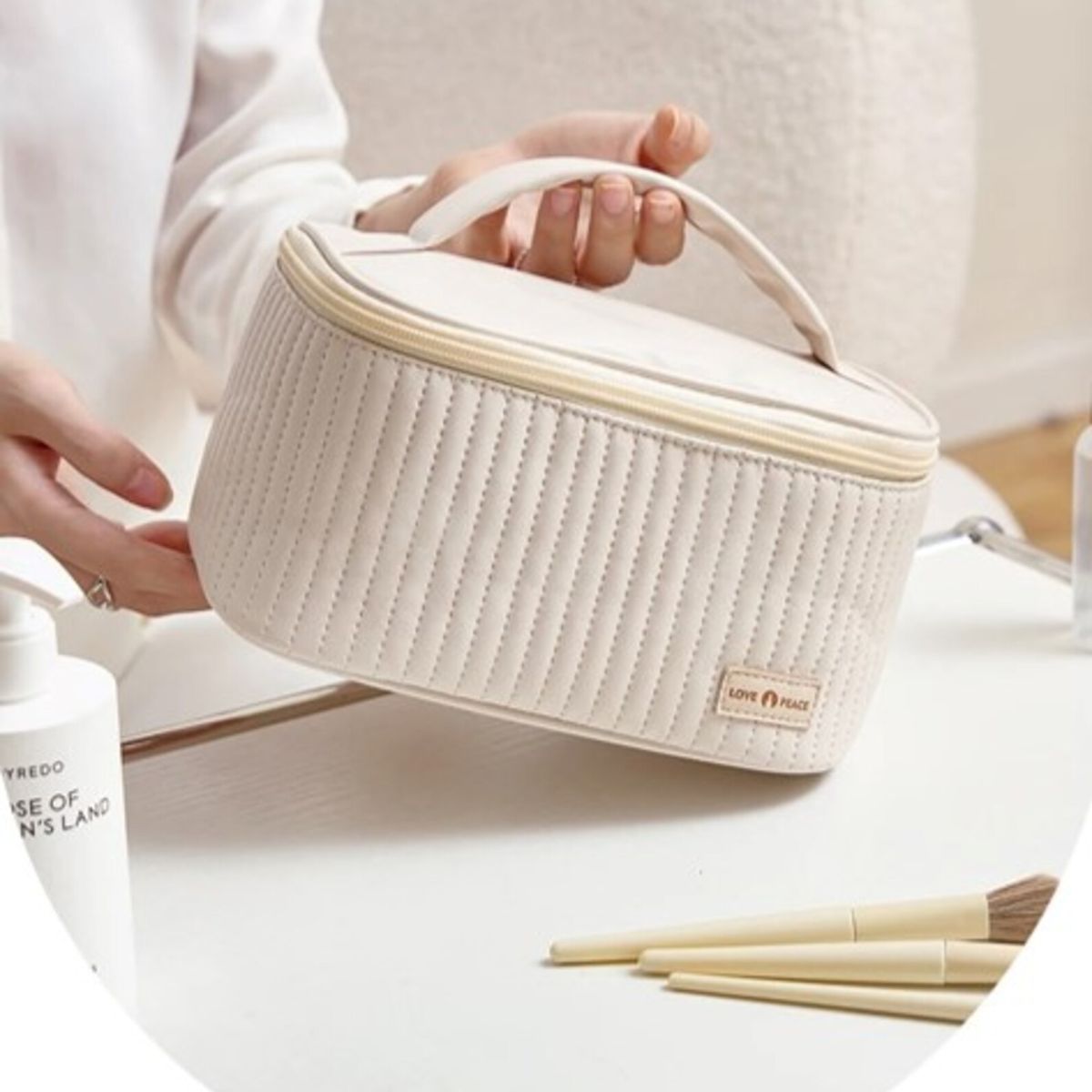 MULTIBAGS - COSMETIQUERA ORGANIZADOR MAQUILAJE NECESER VIAJE-ROSA