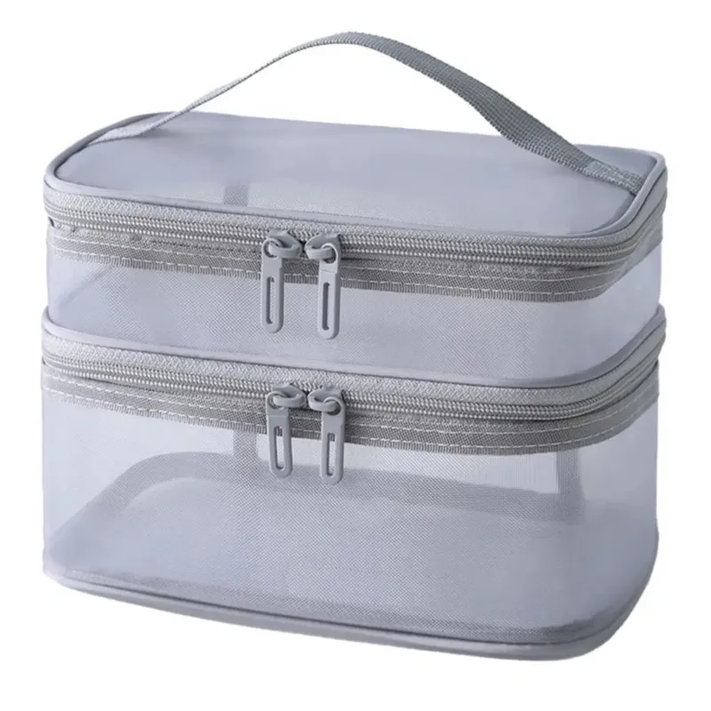 MULTIBAGS - ORGANIZADOR COSMETIQUERA BOLSO MAQUILAJE NECESER VIAJE GRIS