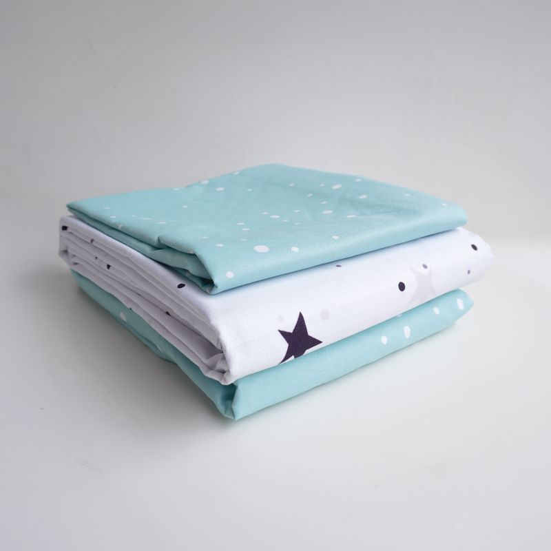 STANZIA HOME - Juego de Sabana Estrellas Celeste - Cama Queen 160
