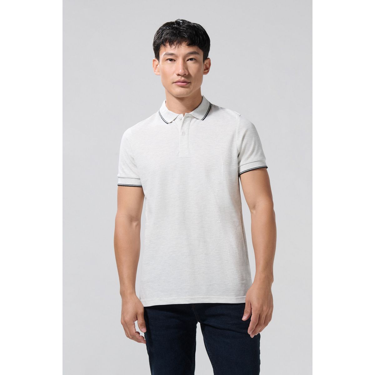 KOAJ - KOAJ Camiseta Polo unicolor con cuello y puños tejido Hombre