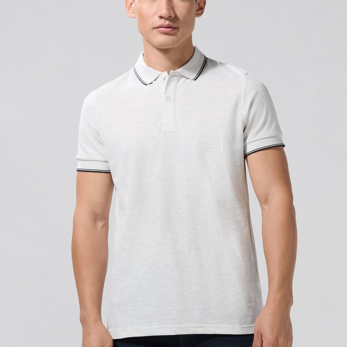 KOAJ - KOAJ Camiseta Polo unicolor con cuello y puños tejido Hombre