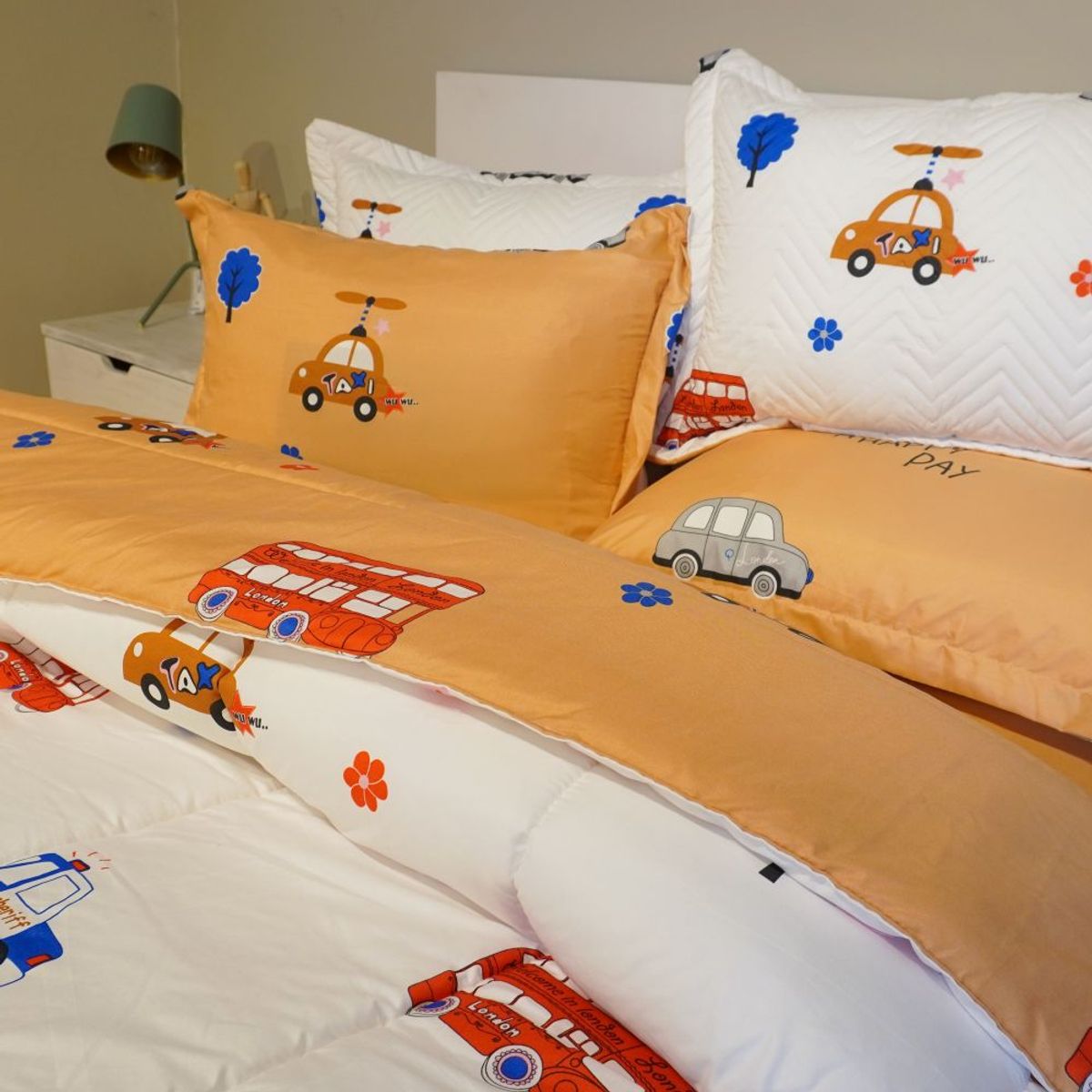 STANZIA HOME - Tendido Acolchado Cars para niños - Cama  Doble - 140