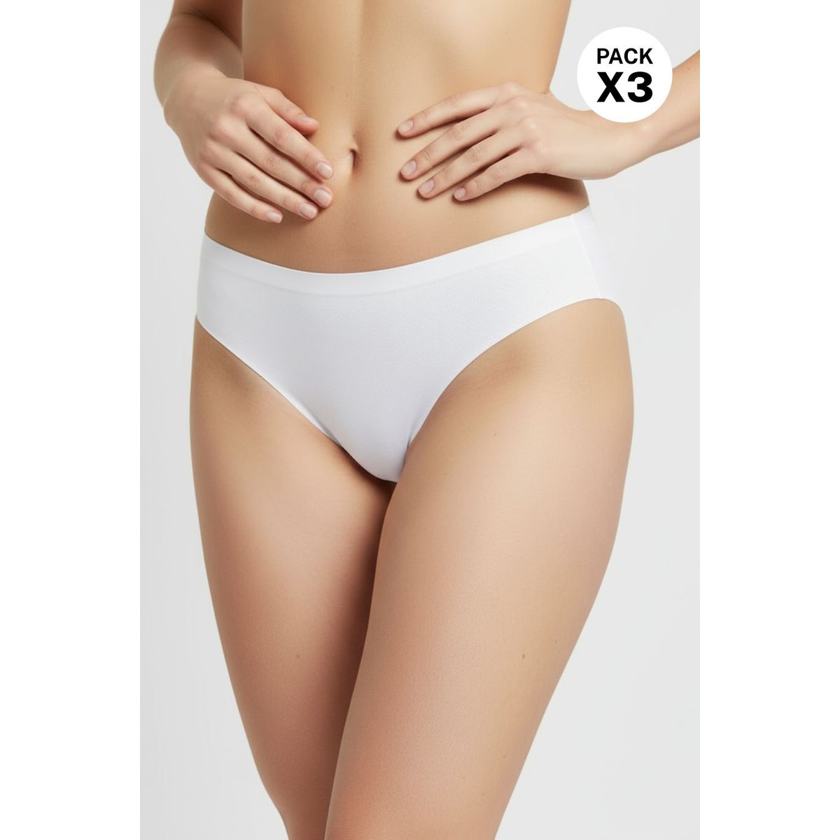 LILI PINK - Brasilera corte láser sin costuras paquete x3 en microfibra