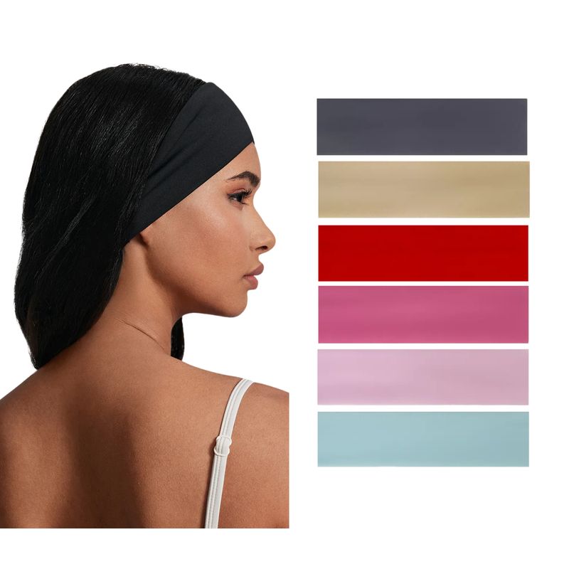 GENERICO - Diadema Balaca Licrada Deportiva Cabello Pelo Set x 6 Und