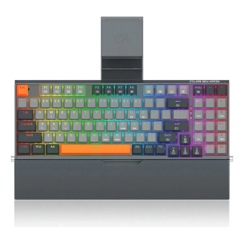 REDRAGON - Teclado mecánico Redragon Olaf K648GG Gris RGB Sw-Red - Ing
