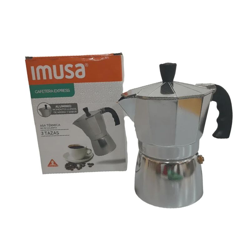 IMUSA - Cafetera Express de Aluminio Imusa 3 Tazas Natural