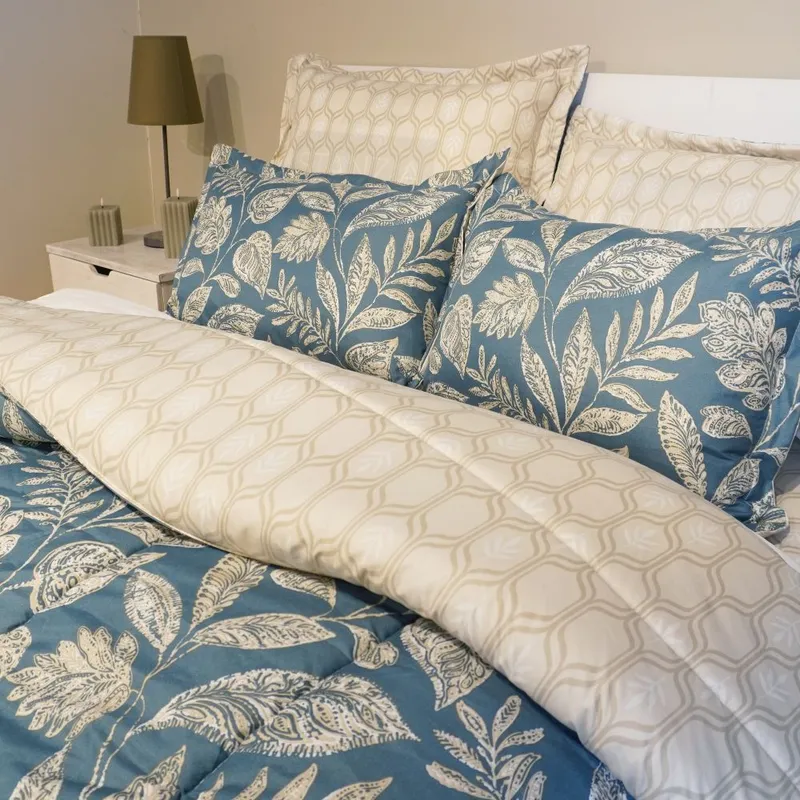 STANZIA HOME - Tendido Acolchado Verde Botánico - Cama Doble - 140