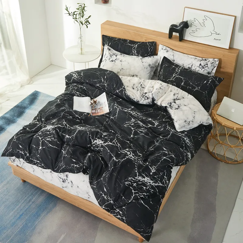 STANZIA HOME - Juego de Sabana Mármol - Cama Doble - 140