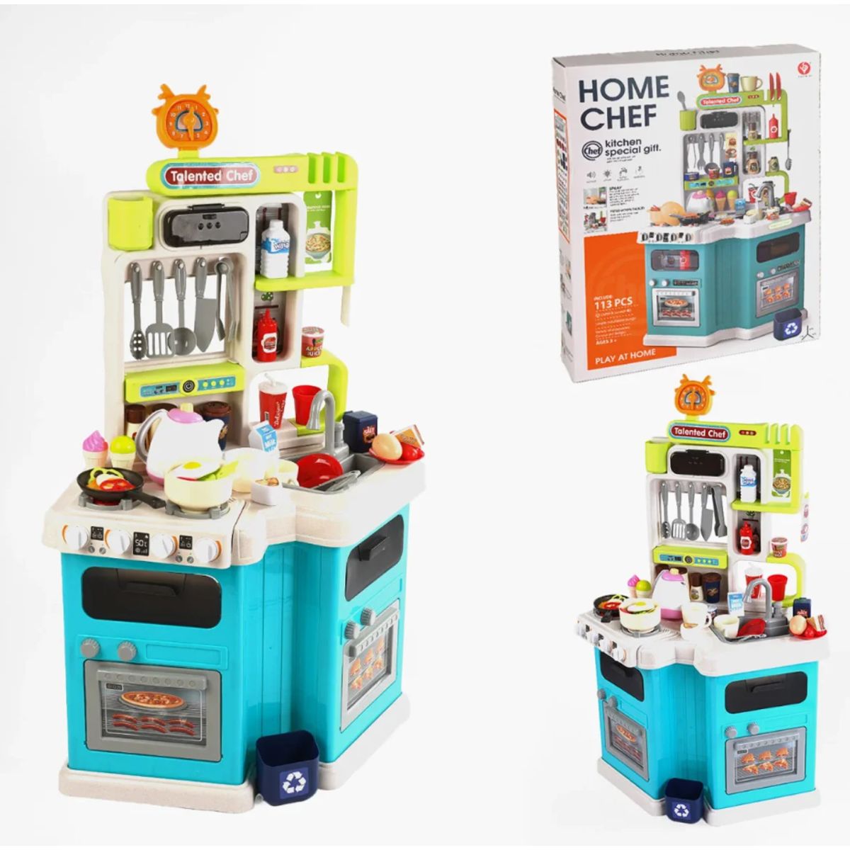 JUGUETERIA EXPRESS - Cocina Infantil Con Agua, Luz, Sonido, Vapor 113 Accesorios niños