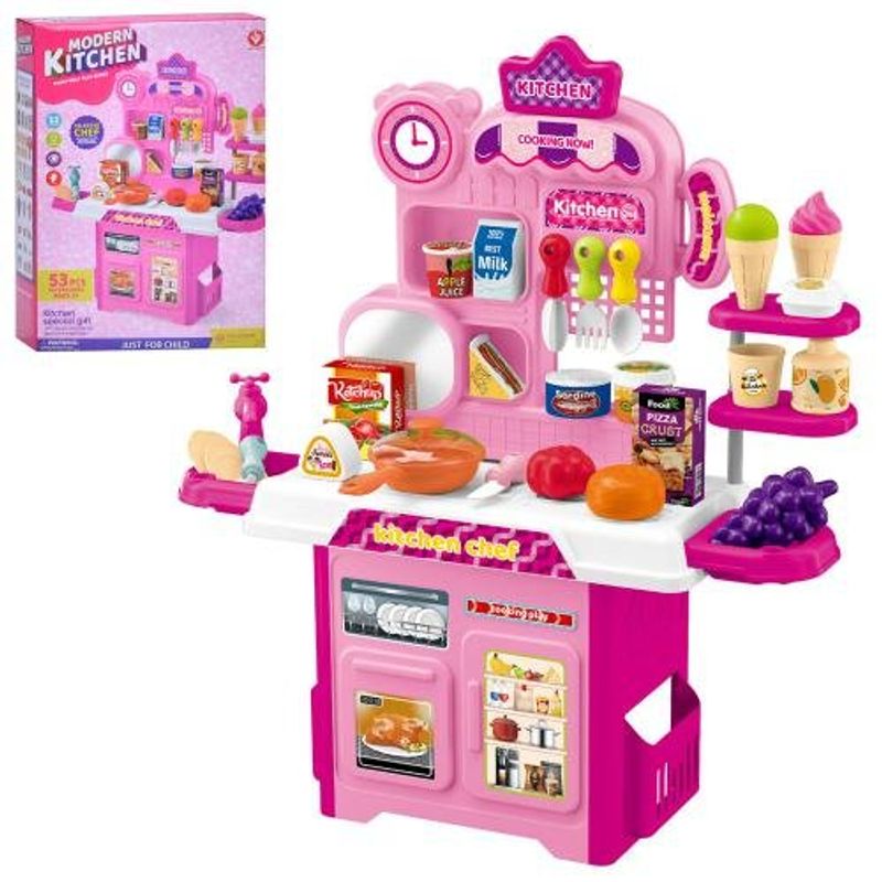 JUGUETERIA EXPRESS - Cocina Infantil Para Niños Y Niñas 53 Accesorios 50cm Alto