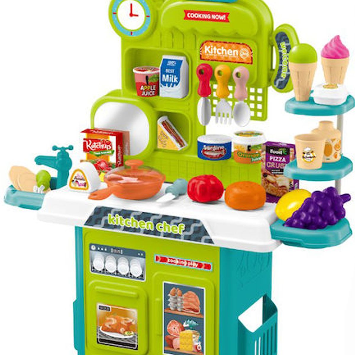 JUGUETERIA EXPRESS - Cocina Infantil Para Niños Y Niñas 53 Accesorios 50cm Alto