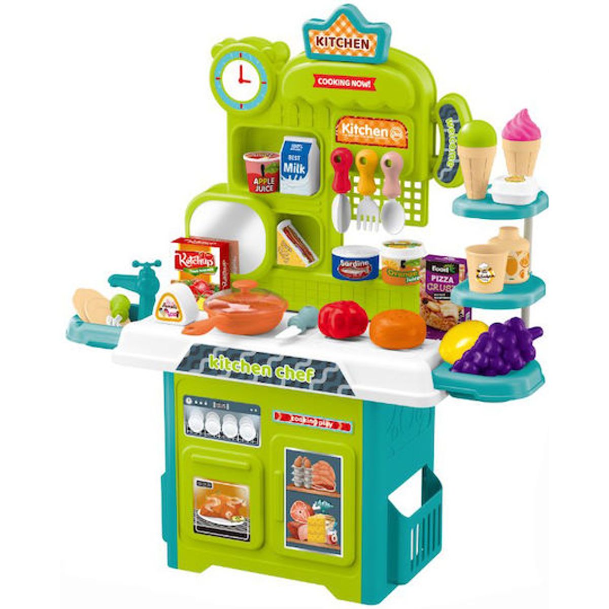 JUGUETERIA EXPRESS - Cocina Infantil Para Niños Y Niñas 53 Accesorios 50cm Alto