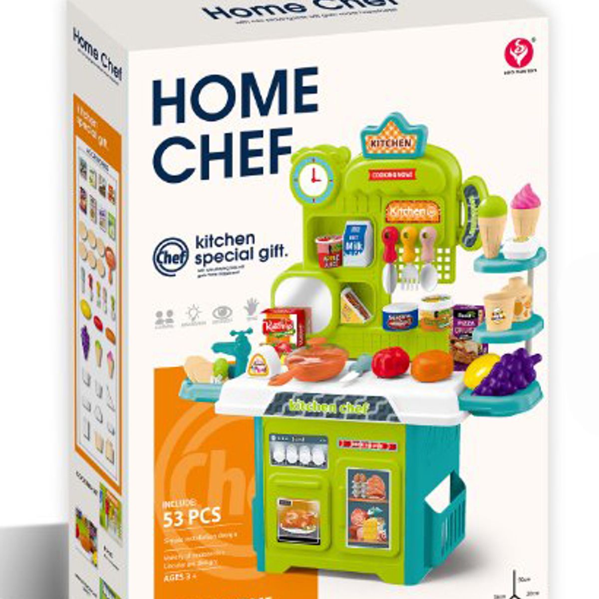 JUGUETERIA EXPRESS - Cocina Infantil Para Niños Y Niñas 53 Accesorios 50cm Alto