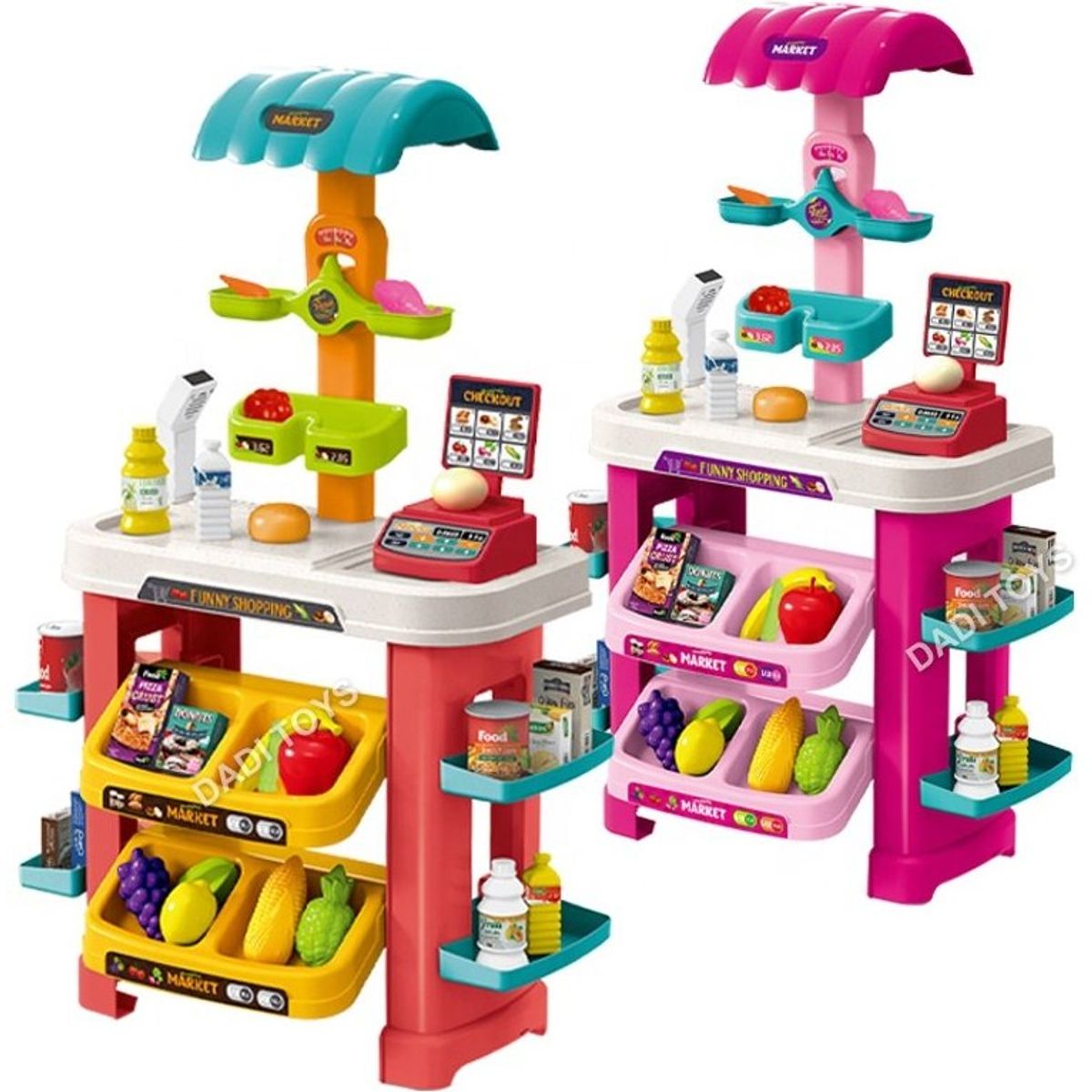 GENERICO - Juego De Supermercado Con Canasta Caja Y Comida Juguete niños