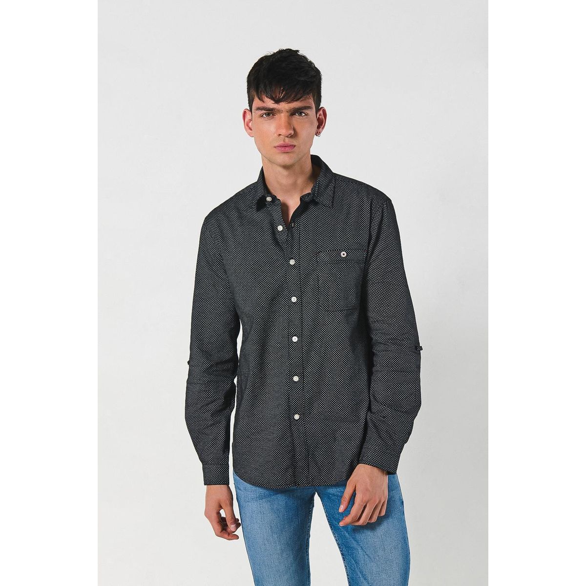 KOAJ - KOAJ Camisa cuello sport collar manga larga en slim fit Hombre