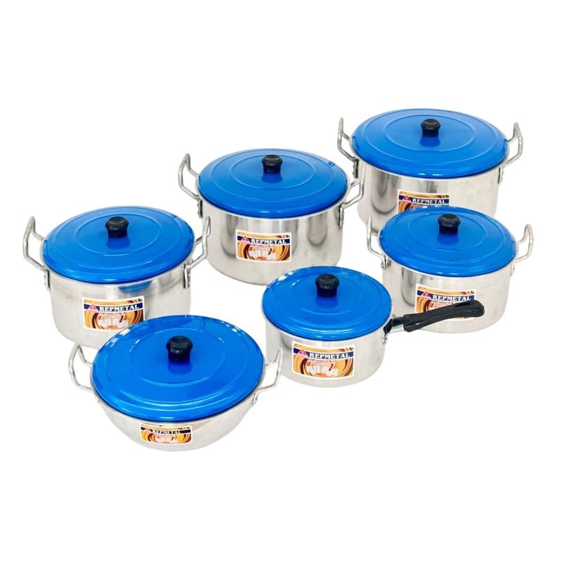 GENERICO - Juego De Ollas Cocina 12 Pzas Familiar + Cucharas X 5 Regalo