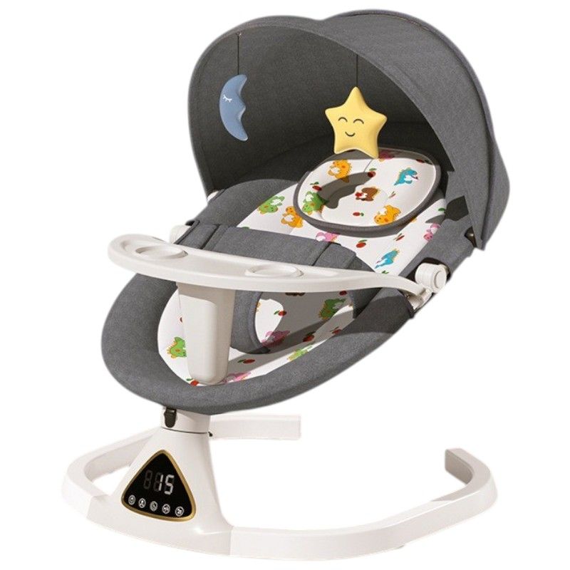 KIDSHOP - Silla Mecedora Eletrica Comedor Movimiento Lateral 918 Gris
