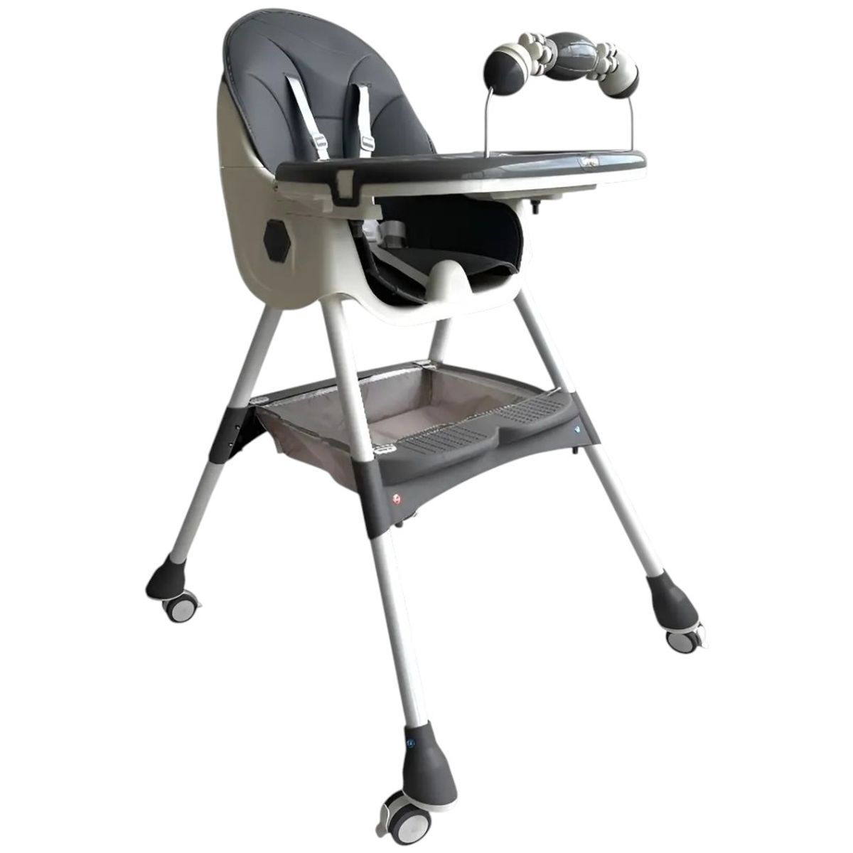 KIDSHOP - Silla Comedor Para Bebé Plegable Con Ruedas 555-13A Gris