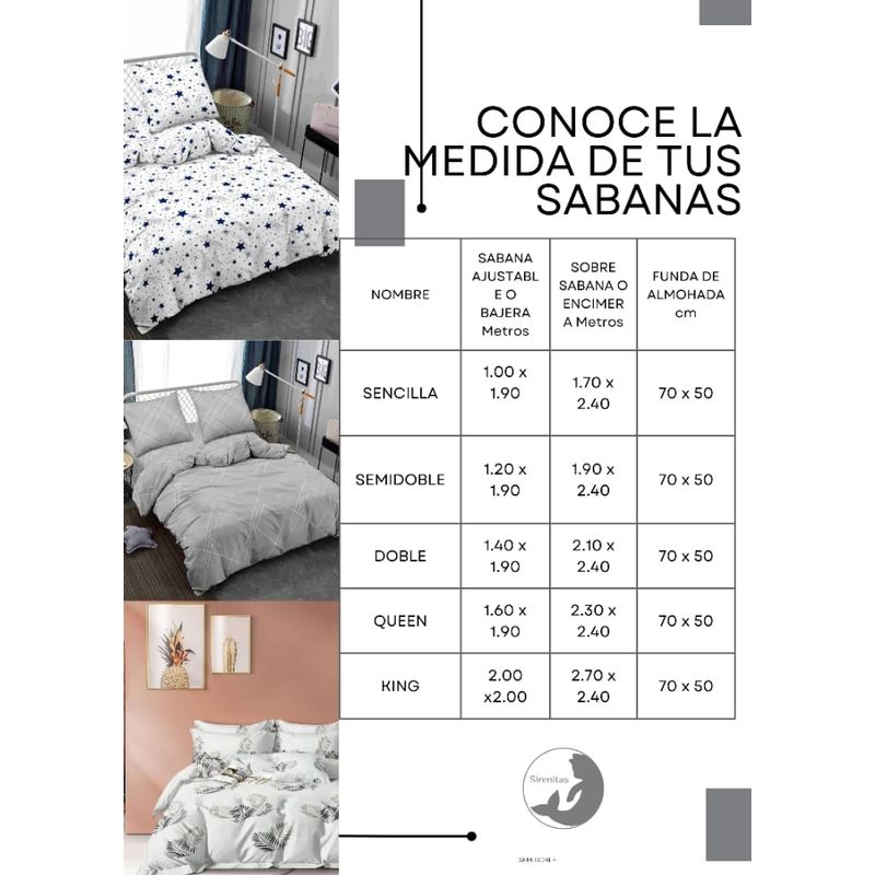 SIRENITAS - Sabana ajustable Bajera Cama Queen Boston