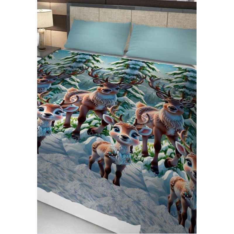 SIRENITAS - Juego de sabanas Cama Doble Navidad Renos