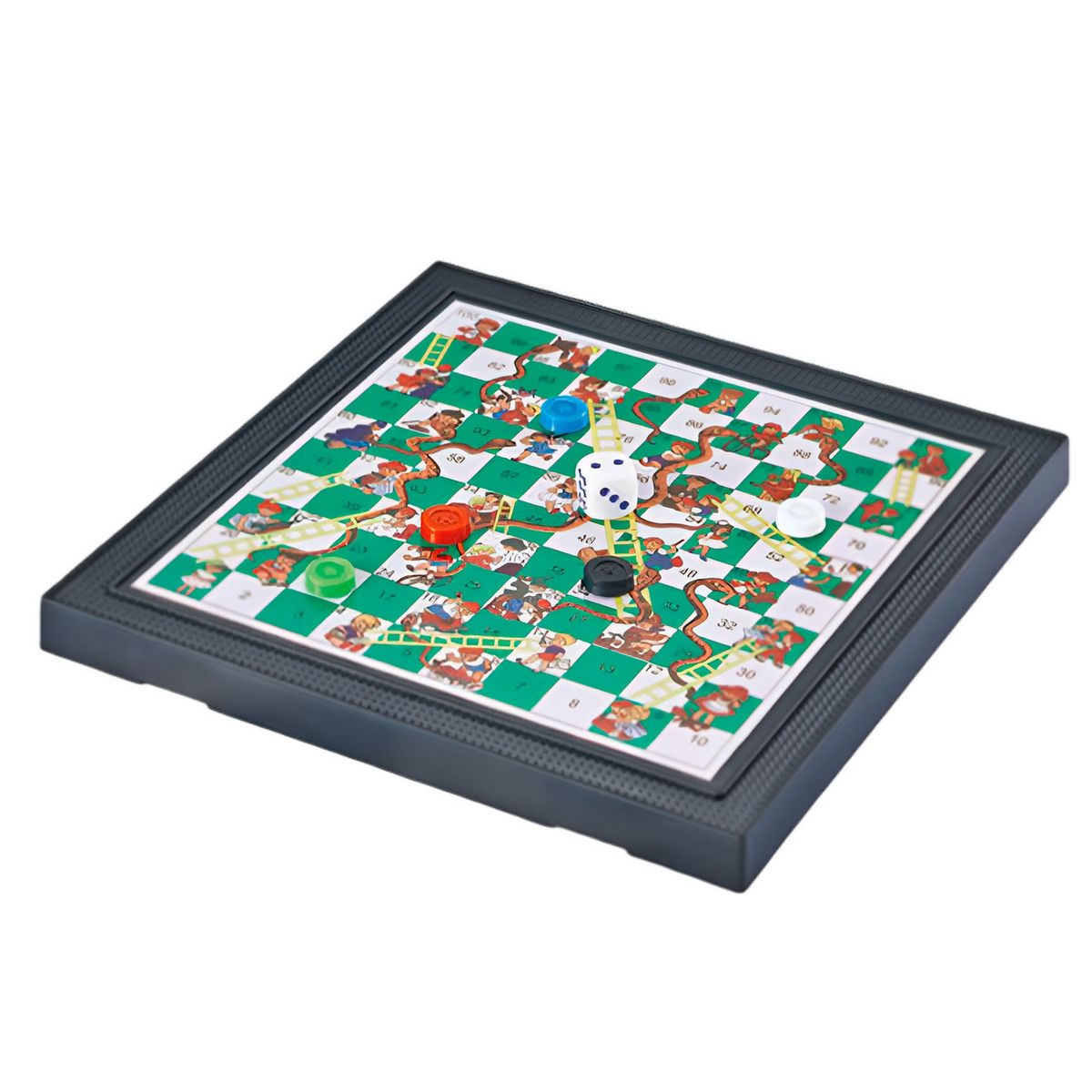 GENERICO - Juego De Mesa 3 En 1 Ajedrez, Escalera, Parchis Portatil