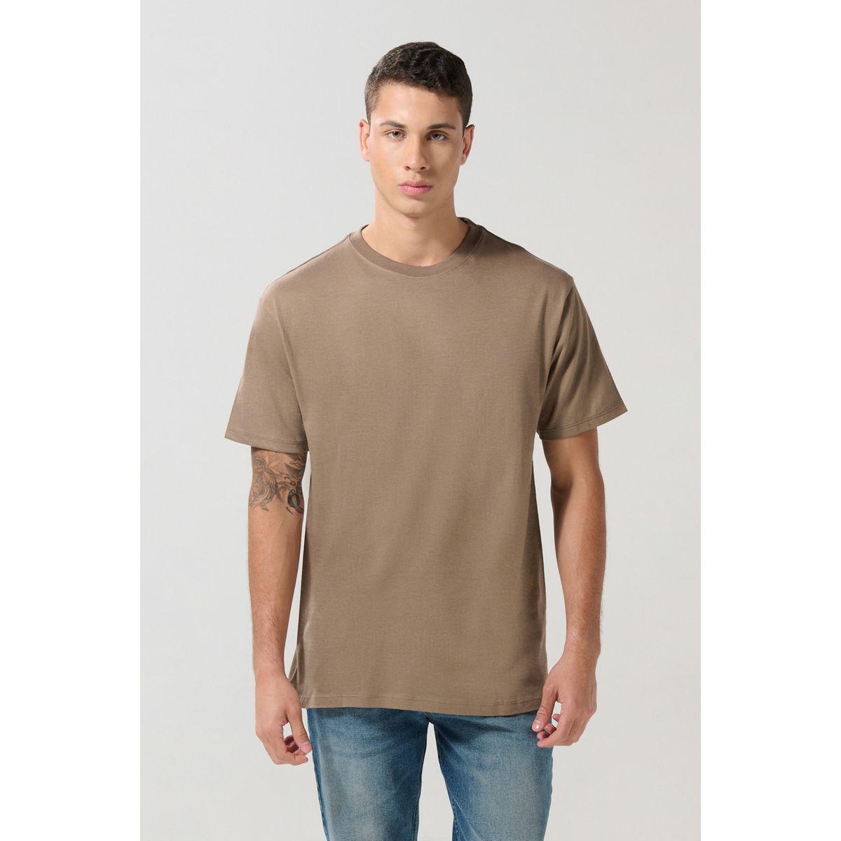 KOAJ - KOAJ Camiseta en algodón manga corta unicolor cuello redondo Hombre