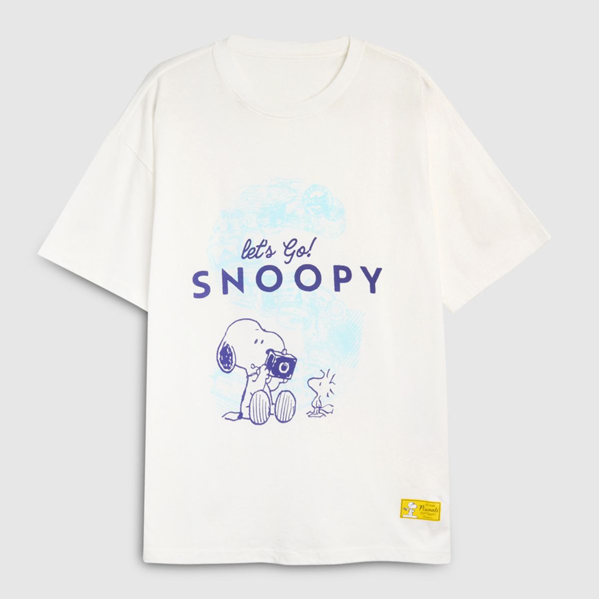 KOAJ - KOAJ Camiseta crema clara en algodón manga corta de Snoopy Hombre