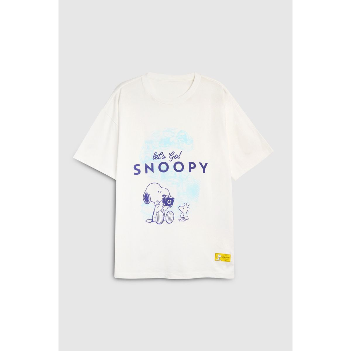 KOAJ - KOAJ Camiseta crema clara en algodón manga corta de Snoopy Hombre