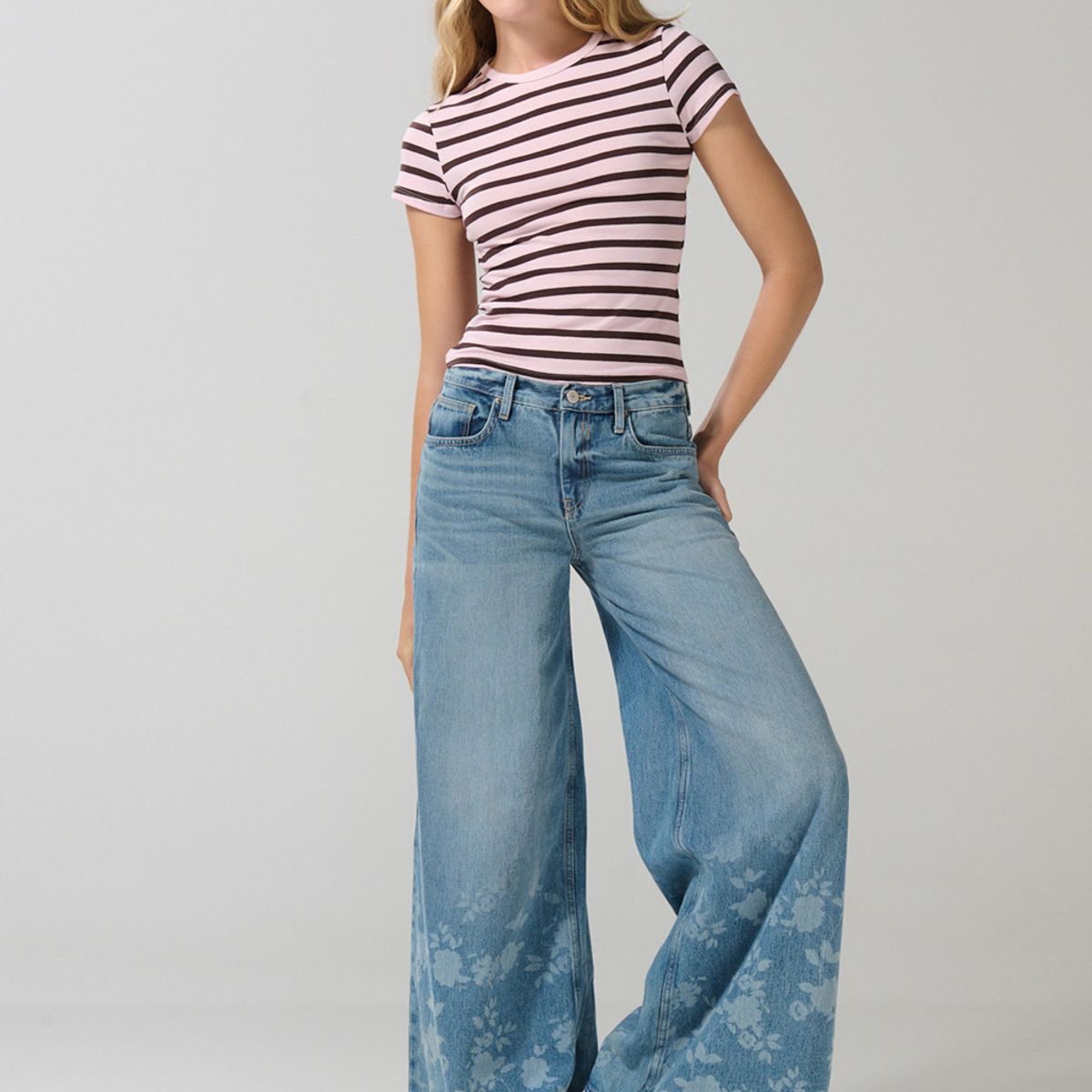 KOAJ - KOAJ Camiseta cuello redondo unicolor con rayas en contraste Mujer