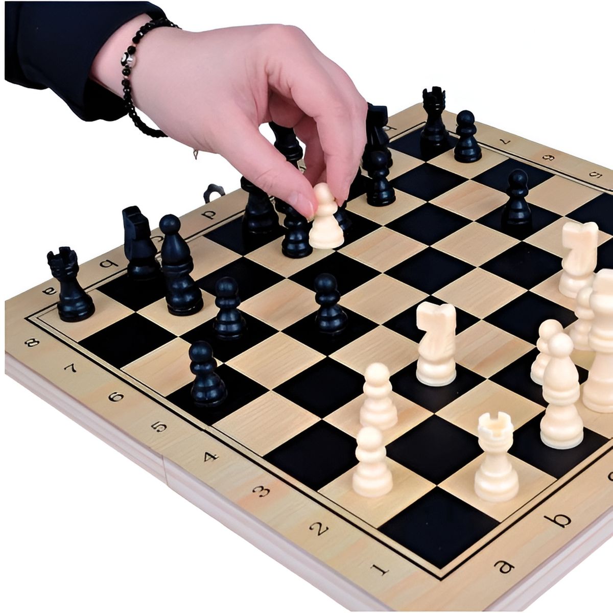 GENERICO - Juego De Mesa En Madera Ajedrez Y Backgammon 2 En 1