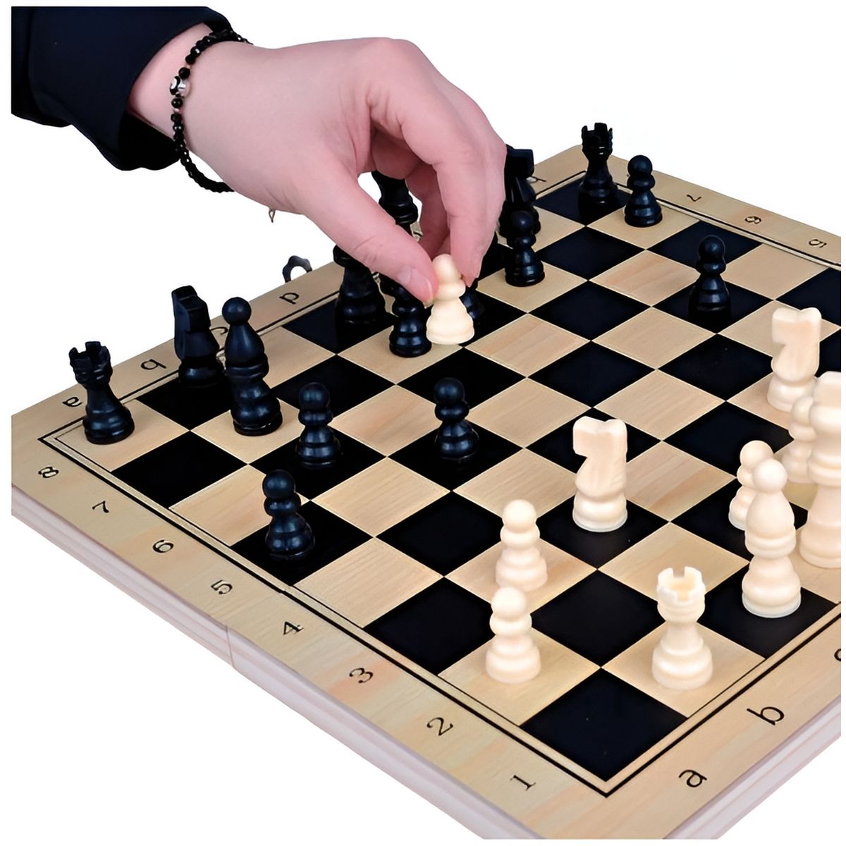 GENERICO - Juego De Mesa En Madera Ajedrez Y Backgammon 2 En 1