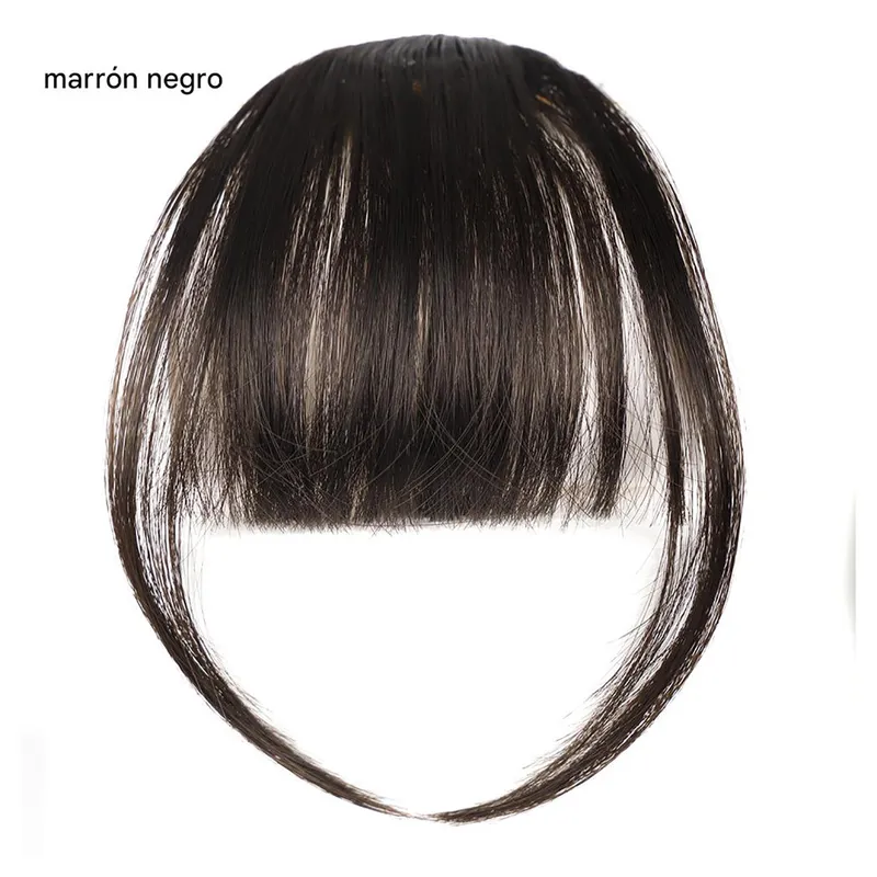 GENERICO - Capul Flequillo Postizo Peluca Falso Extension Cabello Marrón y Negro