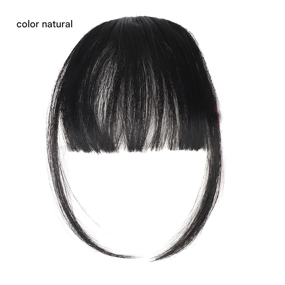 GENERICO - Capul Flequillo Postizo Peluca Falso Extension Cabello Negro Natural