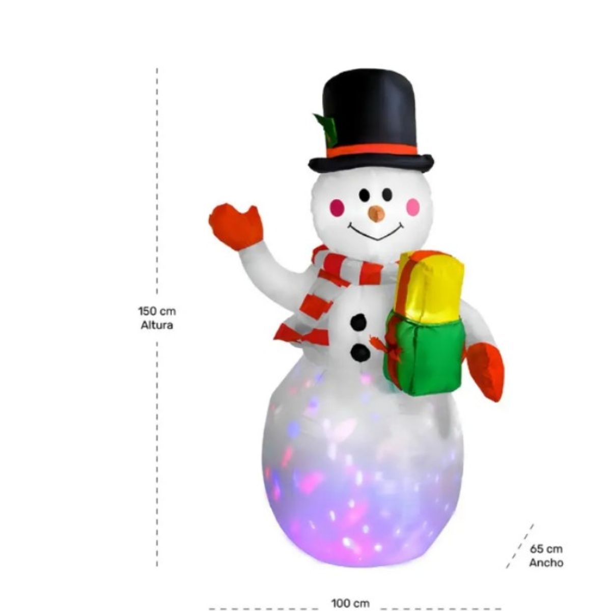 GENERICO - Inflable Navidad Muñeco de Nieve Decoración Luz Led Multicolor