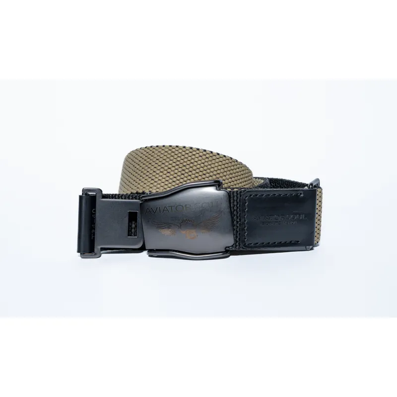 ALMA DE AVIADOR - Reata Beige Negro Textil Unisex  Alma de Aviador
