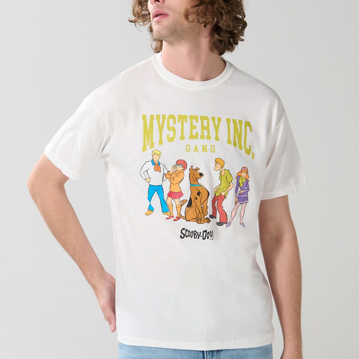 KOAJ - KOAJ Camiseta crema clara de Scooby-Doo con manga corta Hombre