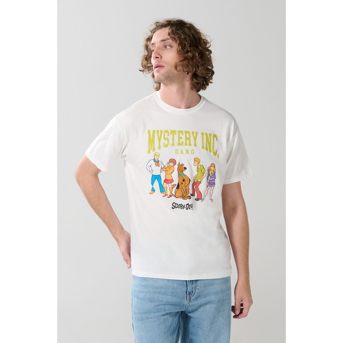 KOAJ - KOAJ Camiseta crema clara de Scooby-Doo con manga corta Hombre