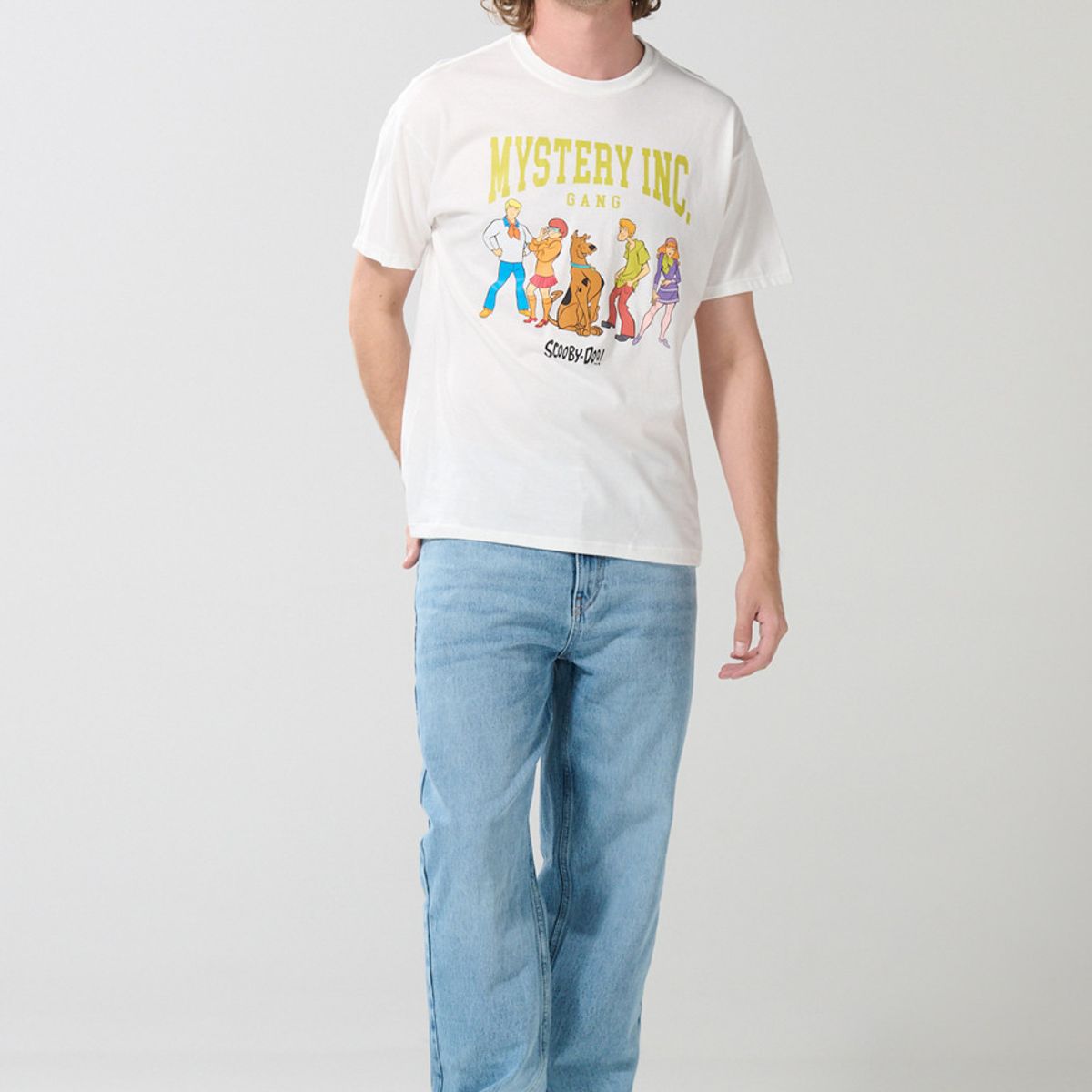 KOAJ - KOAJ Camiseta crema clara de Scooby-Doo con manga corta Hombre