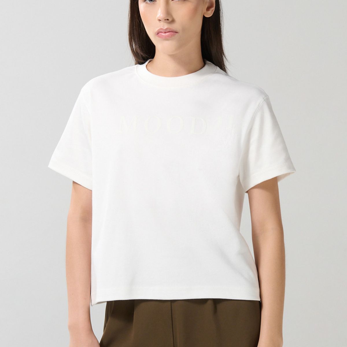 KOAJ - KOAJ Camiseta estampada unicolor holgada manga corta Mujer