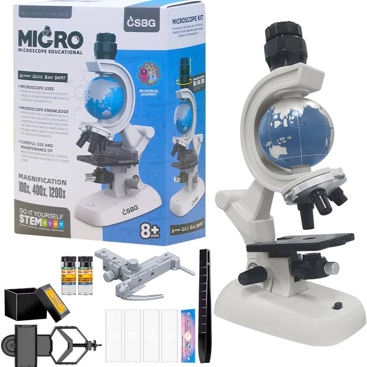 JUGUETERIA EXPRESS - Microscopio Infantil Didáctico Educativo Con Luz Accesorios