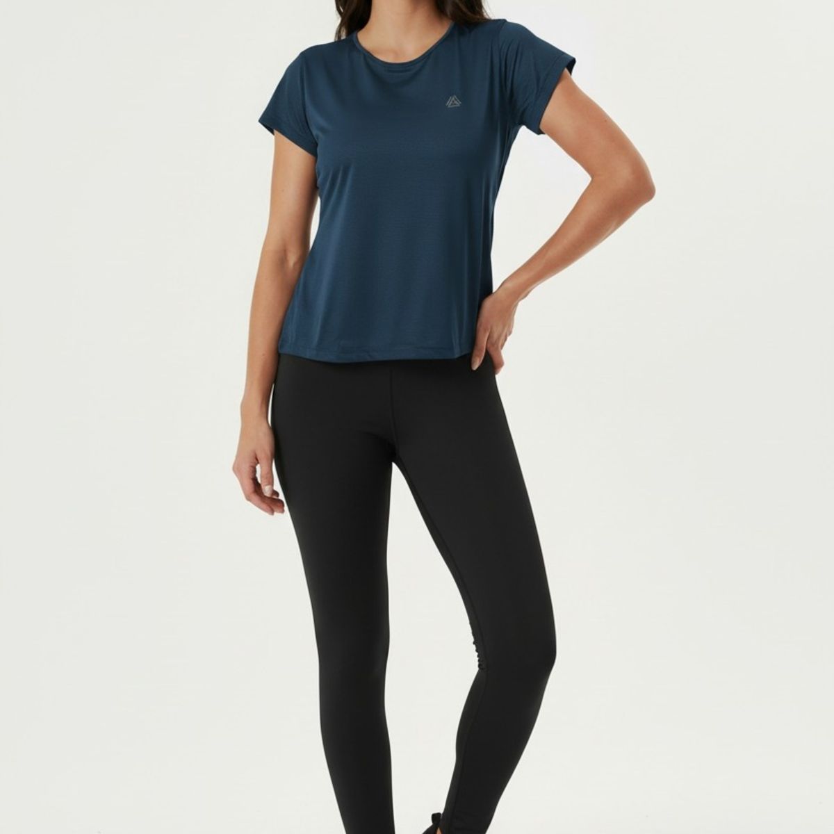 BELIFE - Camiseta deportiva azul manga corta